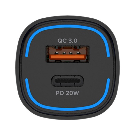 АЗУ PERO AC05 USB-A QC3.0 + USB-C PD, 38 Вт, белый